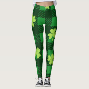 Chalkboard Shamrock St. Patrick Day Leggings