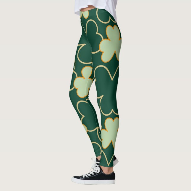 Chalkboard Shamrock St. Patrick Day Leggings (Vänster)