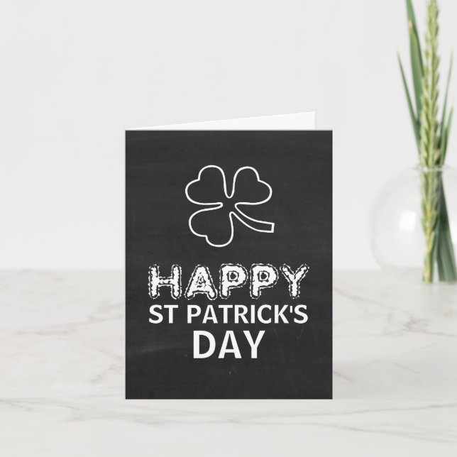 Chalkboard Shamrock, St patrick's day Kort (Framsida)