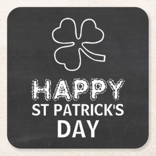 Chalkboard Shamrock, St patrick's day Underlägg Papper Kvadrat