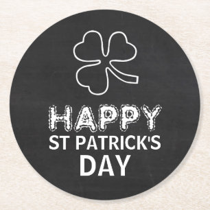 Chalkboard Shamrock, St patrick's day Underlägg Papper Rund