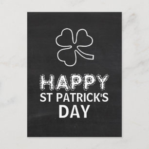 Chalkboard Shamrock, St patrick's day Vykort