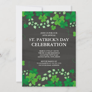 Chalkboard Shamrock St. Patrick's Party bjudande Inbjudningar