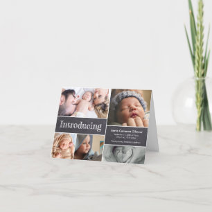 Chalkboard Simple Introducing Baby Många Photos Meddelande
