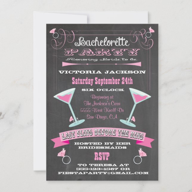 Chalkboard sista flyget före inbjudan till Ring (Framsida)