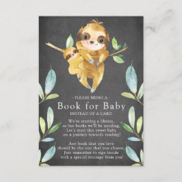 Chalkboard Sloth Baby Shower Bok för Baby Card Tilläggskort