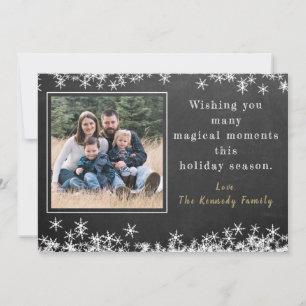 Chalkboard Snowflake-familjens fotojul Julkort