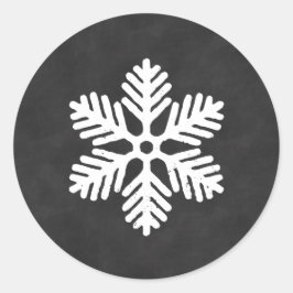Chalkboard Snowflake-julklapp Runt Klistermärke