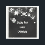 Chalkboard Snowflake Napkins Pappersservett<br><div class="desc">De här helgdag har min digitala design av vit snöflingor-krita och ett meddelande "Baby IT's Kall Outside" på svart bakgrund Dessa är enkla att anpassa med ditt namn eller meddelande. Koordinera med mina andra snöflingor i schalkboard, inklusive frimärke, läppbalm och inbjudningar. Om du tycker om det du ser, men inte...</div>