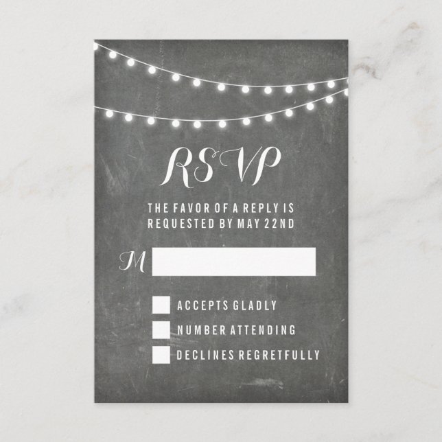 Chalkboard, sommarstryck, ljus Bröllop OSA Kort (Framsida)