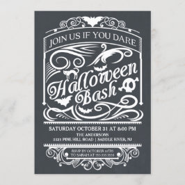 Chalkboard Spooky Gothic Halloween-inbjudan Inbjudningar
