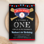 Chalkboard Sports Baseball 1:a födelsedag Party Inbjudningar<br><div class="desc">Förbluffa dina gäster med den här coolan födelsedagsfest inbjudan, som har korsat fladdermus och en baseboll med modern typografi mot en bakgrund av en krita. Lägg bara till din händelseinformation i den här mallen som är enkel att använda för att göra den till en inbjudan av typen en. Vänd kortet...</div>