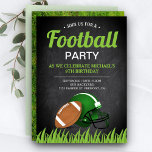 Chalkboard Sports Kids Football Födelsedagsfest Inbjudningar<br><div class="desc">Akta dina gäster med det här coola fotbollstemat födelsedagsfest inbjudan, som har en amerikansk fotboll och en hjälm med modern typografi mot en bakgrund av en schalkboard. Lägg bara till din händelseinformation i den här mallen som är enkel att använda för att göra den till en inbjudan av typen en....</div>