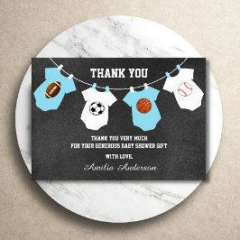 Chalkboard Sports Theme TACK babydusch Kort