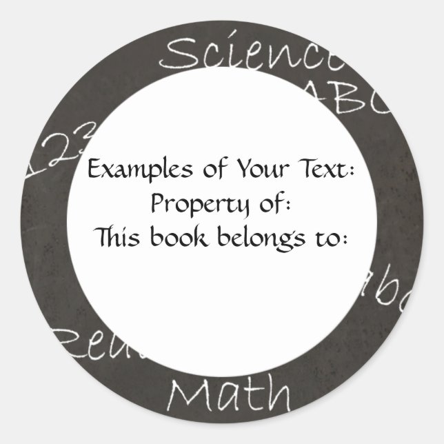 Chalkboard Sticker Runt Klistermärke (Framsida)