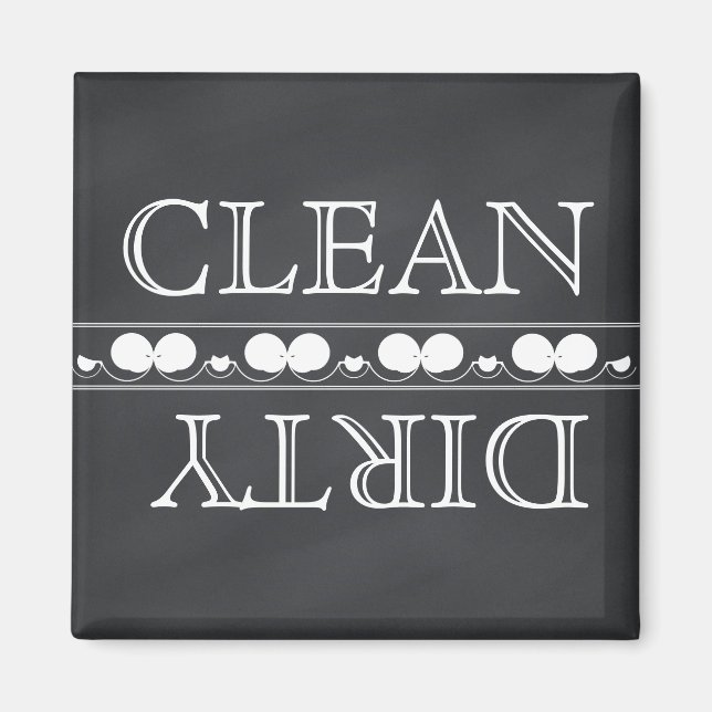 Chalkboard Stil Dishwasher Magnet Clean & Dirty (Framsidan)