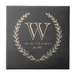 Chalkboard Stil Monogram Tile Kakelplatta<br><div class="desc">Hyllby Allison utformar stil i form av ett monogram på baksidan och elfenbensplattan.</div>