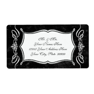 Chalkboard Stil Rustic Swirl Matching Adress Fraktsedel