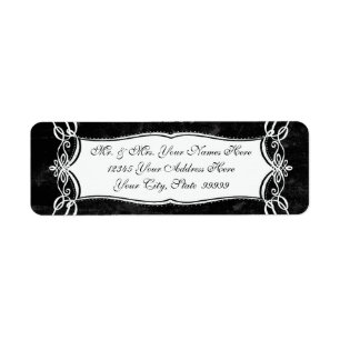 Chalkboard Stil Rustic Swirl Matching Adress Returadress Etikett