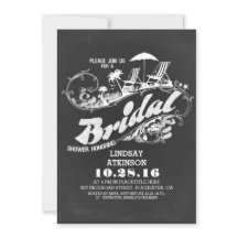 Chalkboard-stranden inbjudningskort för möhippa