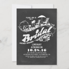 Chalkboard-stranden inbjudningskort för möhippa