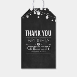 Chalkboard String Ljus Bröllop Presentetikett
