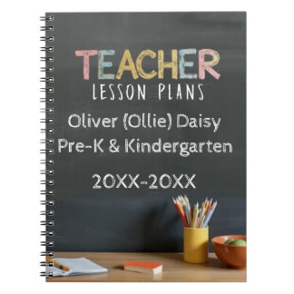 Chalkboard-Style Teacher Lesson Plan Notebook Anteckningsbok