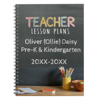 Chalkboard-Style Teacher Lesson Plan Notebook Anteckningsbok