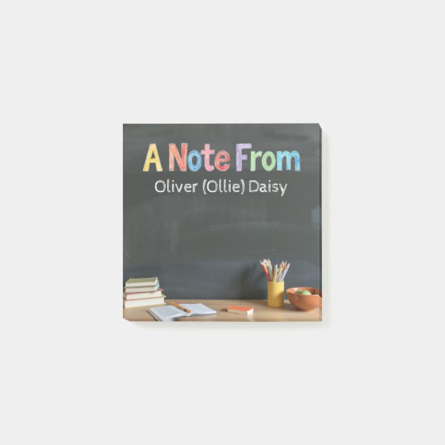 Chalkboard-Style Teacher Post-it Notes Block (Framsida)