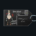 Chalkboard Styled Snögubbe vycard | Jul Presentetikett<br><div class="desc">⭐ ⭐ ⭐ ⭐ 5 stjärnor. Gift Märkre. ⭐ Produkten är 100 % Anpassade. Grafik och text kan raderas, flyttat, storleksändras, bytas ut, roteras osv... ⭐ 99 procent av mina designar i min butik är gjorda i lagrar. Det gör det enkelt för dig att ändra storlek på och flytta grafiken...</div>