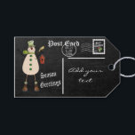 Chalkboard Styled Snögubbe vycard | Jul Presentetikett<br><div class="desc">Gift Märkre. Använda dem som vanligt eller GO GREEN! Gör dem återanvändbara. Laminera dem med 5 millimeter laminat lakan. Använda sedan bara en tvättbar markör och ge dem till vänner och familj för att återanvända eller anpassa var och en före laminering. (Den här tekniken är underbar för dina närmaste familjemedlemmar...</div>