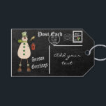 Chalkboard Styled Snögubbe vycard | Jul Presentetikett<br><div class="desc">Gift Märkre. Använda dem som vanligt eller GO GREEN! Gör dem återanvändbara. Laminera dem med 5 millimeter laminat lakan. Använda sedan bara en tvättbar markör och ge dem till vänner och familj för att återanvända eller anpassa var och en före laminering. (Den här tekniken är underbar för dina närmaste familjemedlemmar...</div>