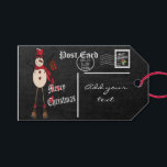 Chalkboard Styled Snowman Postcard Presentetikett<br><div class="desc">Gift Märkre. 😊 Produkten är 100 % Anpassade. Grafik och/eller text kan läggas till, tas bort, flyttat, storleksändras, bytas runt, roteras osv.. (klicka bara på området "EDIT DESIGN") ⭐ 99 % av min design i min butik är gjord i lagrar. Det gör det enkelt för dig att ändra storlek på...</div>