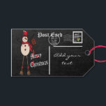 Chalkboard Styled Snowman Postcard Presentetikett<br><div class="desc">Gift Märkre. 😊 Produkten är 100 % Anpassade. Grafik och/eller text kan läggas till, tas bort, flyttat, storleksändras, bytas runt, roteras osv.. (klicka bara på området "EDIT DESIGN") ⭐ 99 % av min design i min butik är gjord i lagrar. Det gör det enkelt för dig att ändra storlek på...</div>