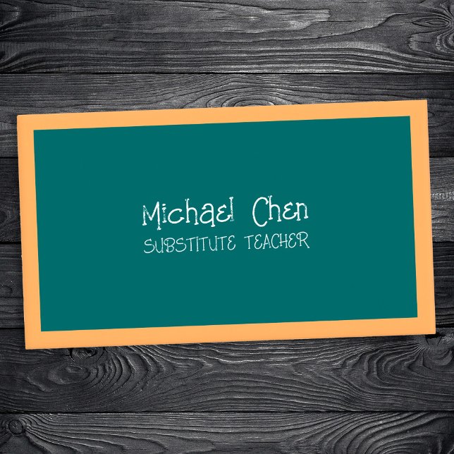 Chalkboard Suppleant Teacher (Chalkboard Substitute Teacher Calling Cards)