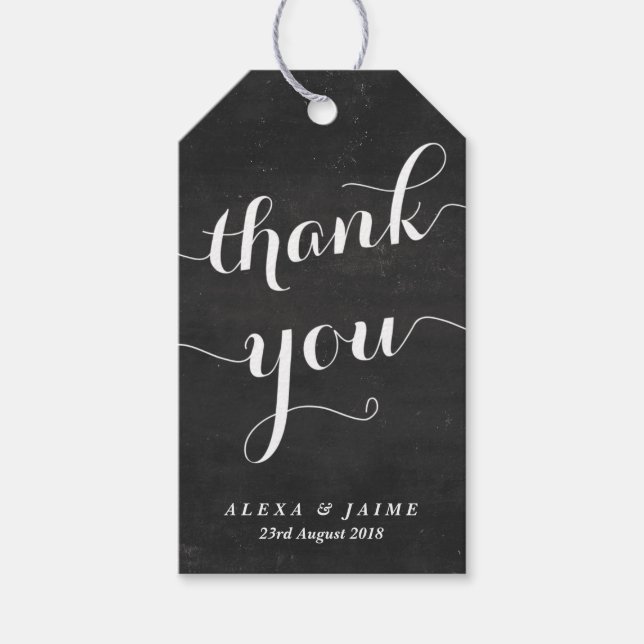 Chalkboard Tack Cute Modern Calligraphy Presentetikett (Framsidan)