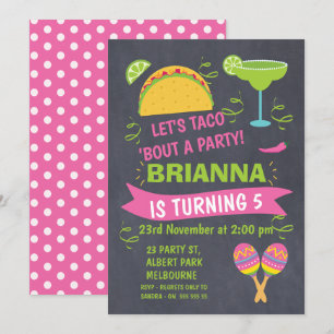 Chalkboard Taco Fiesta Birthday-inbjudan Inbjudningar