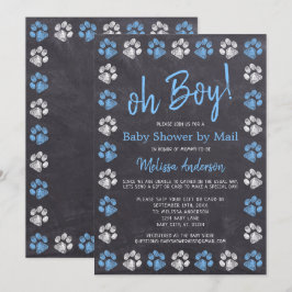 Chalkboard Tass avtryck Blue Boy Shower by Mail Inbjudningar