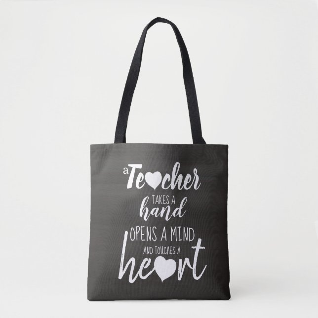 Chalkboard Teacher inspirational Quote Typography Tygkasse (Framsida)