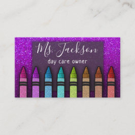 Chalkboard Teacher's Namn Rainbow Glitter Kritor Visitkort