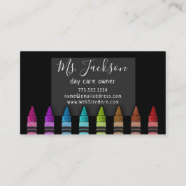 Chalkboard Teacher's Namn Rainbow Glitter Kritor Visitkort
