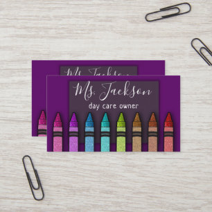 Chalkboard Teacher's Namn Rainbow Glitter Kritor Visitkort