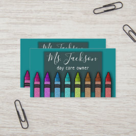 Chalkboard Teacher's Namn Rainbow Glitter Kritor Visitkort