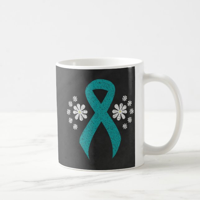 Chalkboard Teal Ribbon Kaffemugg (Höger)