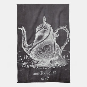 Chalkboard tekanna Alice i Wonderland tea party Kökshandduk