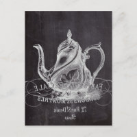 Chalkboard tekanna Alice i Wonderland tea party