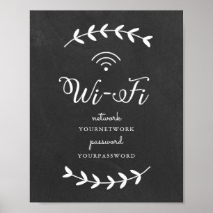 Chalkboard tema WiFi-tecken Poster