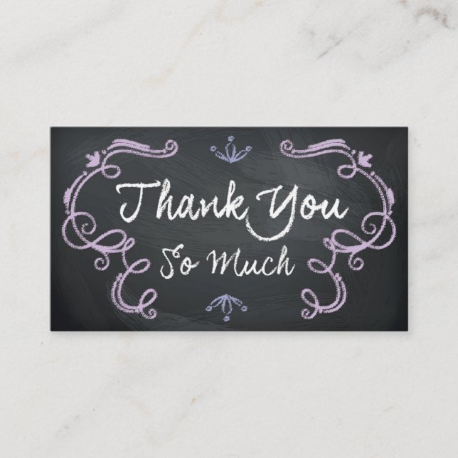 Chalkboard Thank You Business Cards (Framsida)