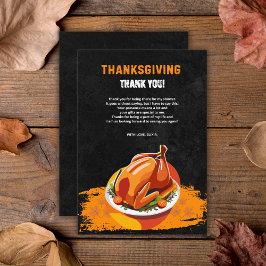 Chalkboard Thanksgiving Roasted Turkey Baby Shower Tack Kort