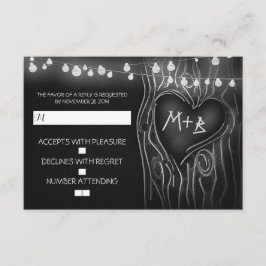 Chalkboard träd elegant bröllop OSA kort